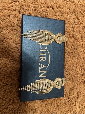 Silver Crystal Tassel Earrings